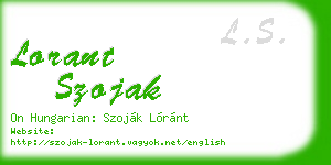 lorant szojak business card